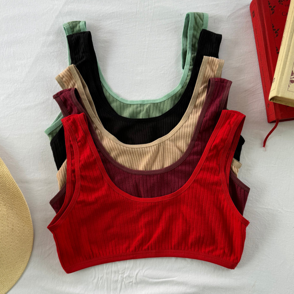 Kit 5 Top Camiseta Canelado