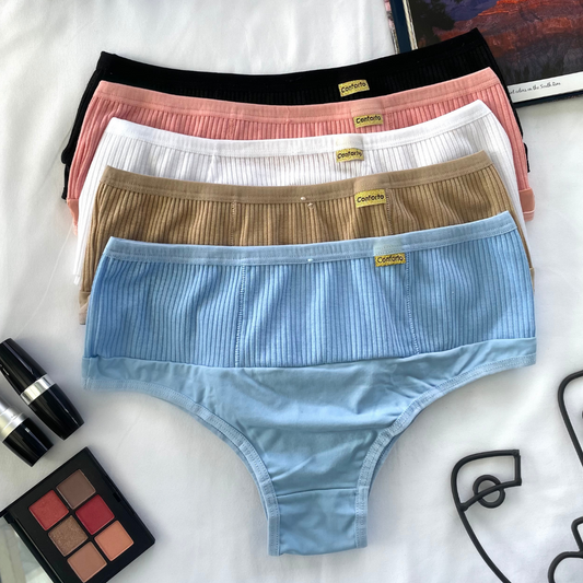 Kit 5 Calcinha Luana Micro Canelada