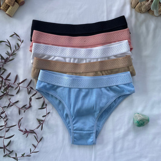Kit 5 Calcinha Bruna Canelada