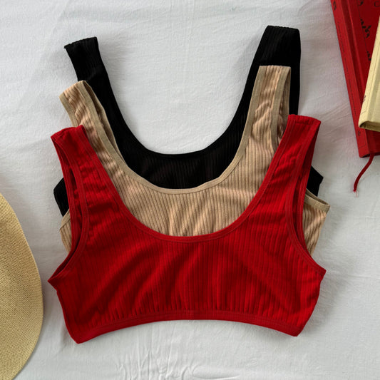 Kit 3 Top Camiseta Canelado